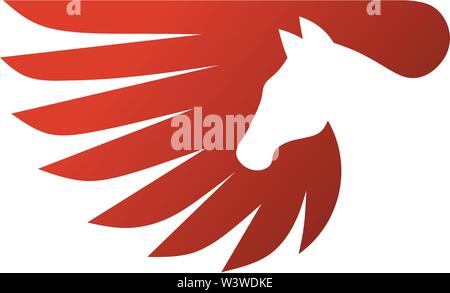 Pegasus logo vector. Stylized winged horse logo vector illustration. Stock Vector