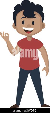 Vector illustration of Boy with a good idea Stock Vector Image & Art ...