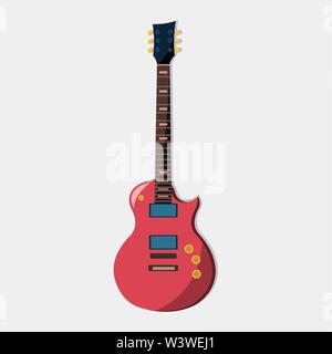 red electric guitar vector illustration Stock Vector