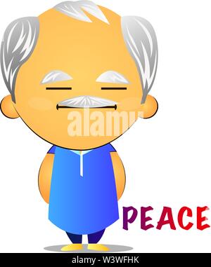 Old man chilling, illustration, vector on white background. Stock Vector