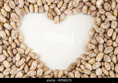 Pinto Beans Close Up Top view, Food Background, Dried Beans, Legume Stock Photo