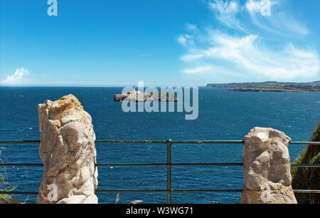 lighthouse on the peninsula in Santander Spain Stock Photo