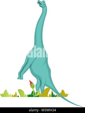 Brachiosaurus, illustration, vector on white background. Stock Vector