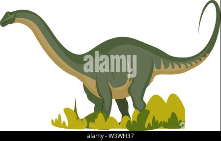 Apatosaurus, illustration, vector on white background. Stock Vector