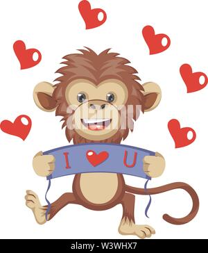 Monkey in love cartoon character sticker illustration Stock Vector Image & Art - Alamy Monkey in love cartoon character sticker illustration Stock Vector Image & Art - Alamy