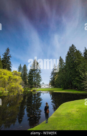Girl in The Bloedel Reserve, Seattle Stock Photo