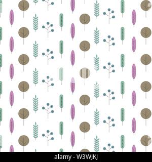 Leaf seamless pattern design for print, background, decoration on white background. Vector illustration EPS 10 Stock Vector
