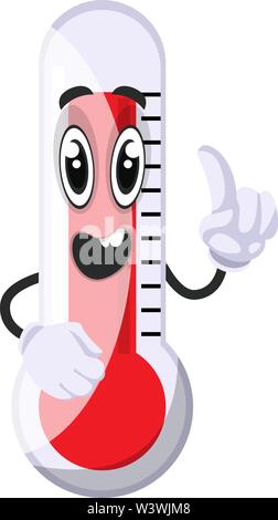 Thermometer having idea, illustration, vector on white background. Stock Vector
