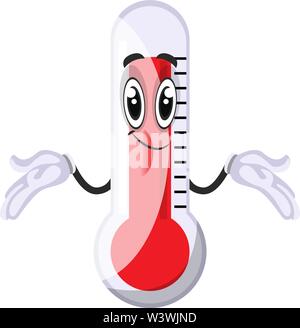 Thermometer dont know, illustration, vector on white background. Stock Vector