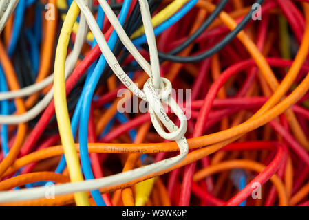 Tangled Cables in Assorted Colors Stock Photo