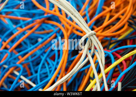 Tangled Cables in Assorted Colors Stock Photo