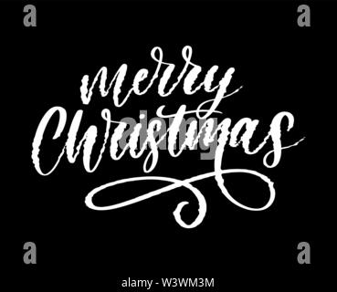 merry christmas and happy new year 2019, creative greeting card or label with glitch theme on black background vector design illustration, it can use Stock Vector