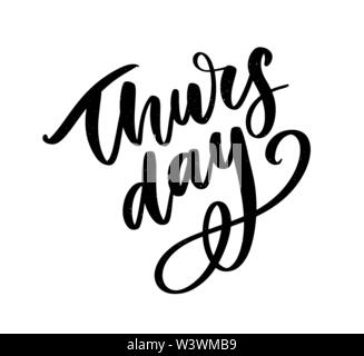Happy Thursday - Fireworks - Today, Day, weekdays, calender Lettering Handwritten Stock Vector