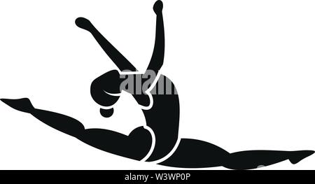 Split jump girl gymnastics icon. Flat illustration of split jump girl ...