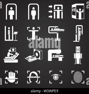 Human scanning related icons set on background for graphic and web ...