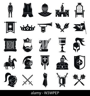 Knight medieval icons set, simple style Stock Vector Image & Art - Alamy