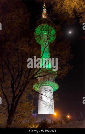 The N Seoul Tower,also known as the Namsan Tower or Seoul Tower, is a communication and observation tower located in central Seoul. At 236 metres (774 Stock Photo