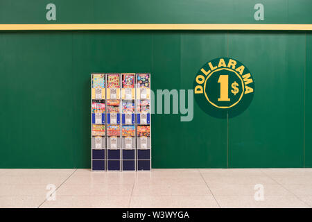 Bulk vending machines inside the former Niagara Square Mall, Niagara Falls, Ontario, Canada. Stock Photo