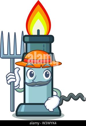 Farmer bunsen burner isolated with the cartoon vector illustrtaion Stock Vector