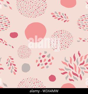Abstract shapes doodle seamless repeat pattern. Vector illustration background. For print, textile, web, home decor, fashion, surface, graphic design Stock Vector