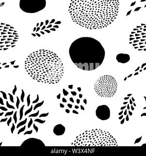 Abstract shapes doodle seamless repeat pattern. Vector illustration background. For print, textile, web, home decor, fashion, surface, graphic design Stock Vector