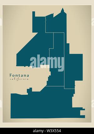 Fontana California City Map USA labelled black illustration Stock Vector Image &amp; Art - Alamy