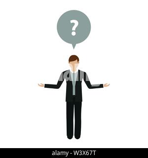 business man character has a question isolated on white background vector illustration EPS10 Stock Vector