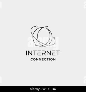INTERNET LOGO SIMPLE LINE browser symbol icon sign isolated Stock Vector