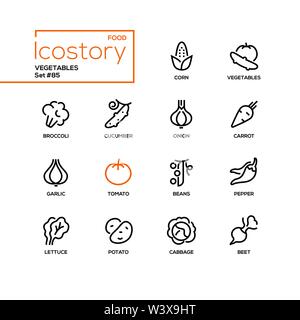 Vegetables - modern line design style icons set Stock Vector