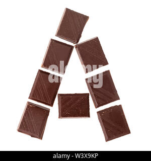 Isolate chocolate letter, alphabet Stock Photo