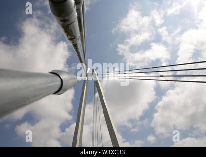 Abstract view of the Diglis footbridge over the river Severn at Worcester, England, UK. Stock Photo