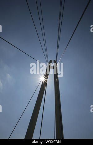 Abstract view of the Diglis footbridge over the river Severn at Worcester, England, UK. Stock Photo