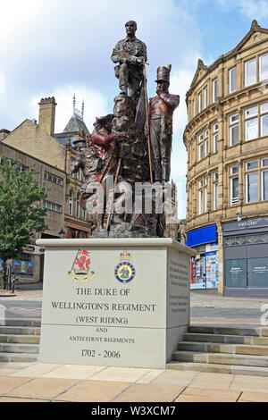 Monument celebrating association between Halifax and Duke of Wellington's Regiment, unveiled 2019. Stock Photo