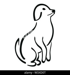 Vector of sitting dog on white background Stock Vector