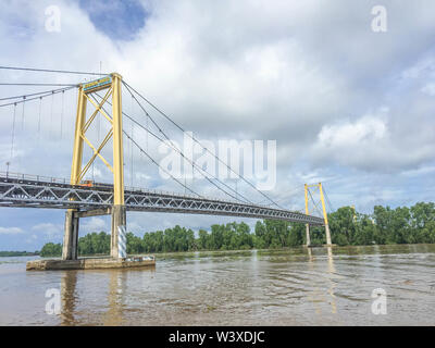 Jembatan Barito or Barito Bridge in Banjarmasin, South Borneo or Kalimantan Selatan, Indonesia. Stock Photo