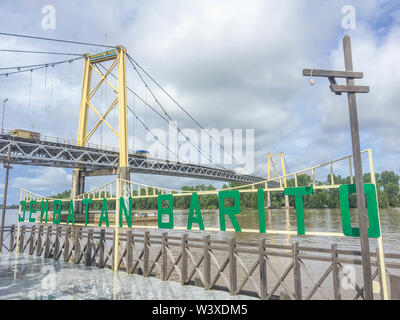 Jembatan Barito or Barito Bridge in Banjarmasin, South Borneo or Kalimantan Selatan, Indonesia. Stock Photo