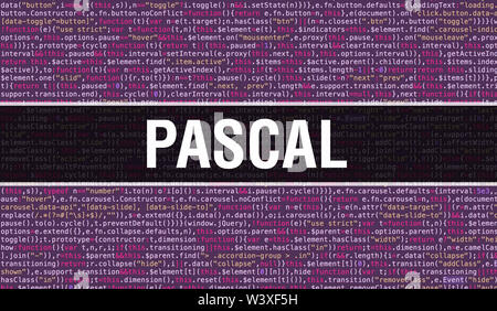 Pascal text written on Programming code abstract technology background ...