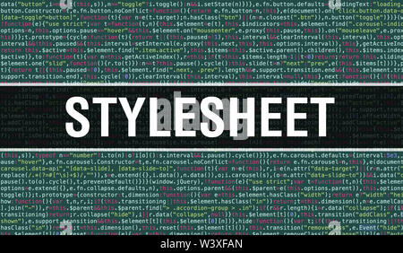Stylesheet text written on Programming code abstract technology ...