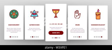 Occult, Demonic Entity Imagery Vector Onboarding Stock Vector