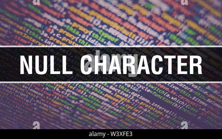Null with Binary code digital technology background. Abstract ...