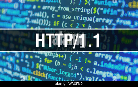 HTTP text written on Programming code abstract technology background of ...