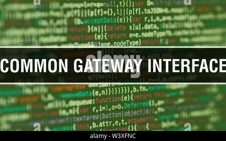 Common Gateway Interface with Binary code digital technology background ...