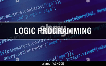 Logic programming with Binary code digital technology background ...