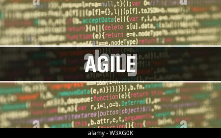Agile development concept illustration using code for developing ...