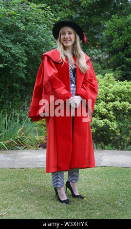 Singer and songwriter Ellie Goulding in the grounds of Canterbury Cathedral, Kent, before receiving an honorary Doctor of Arts degree from the University of Kent. Stock Photo