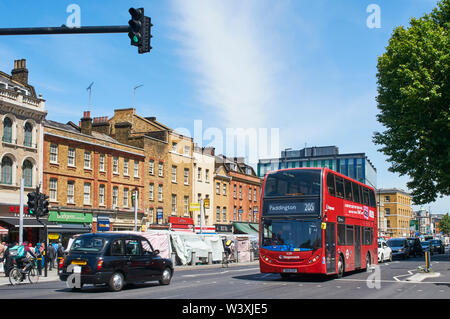 Whitechapel Road in the heart of London's East End, UK, looking east Stock Photo