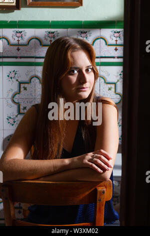 young actress posing with window lighting Stock Photo