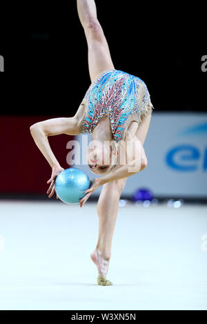 Valerie Romenski from France performs her ball routine during 2019 Grand Prix de Thiais Stock Photo