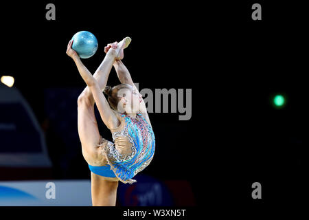 Valerie Romenski from France performs her ball routine during 2019 Grand Prix de Thiais Stock Photo