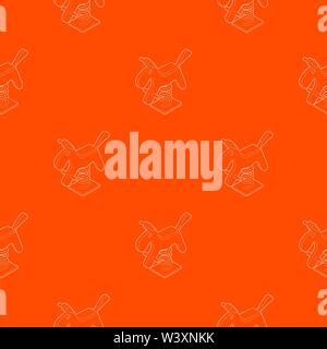 Horse spring see saw pattern vector orange Stock Vector